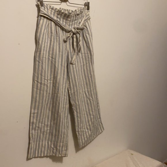 Madewell Striped Paperbag Wide Leg Pants Size Small - Picture 3 of 15